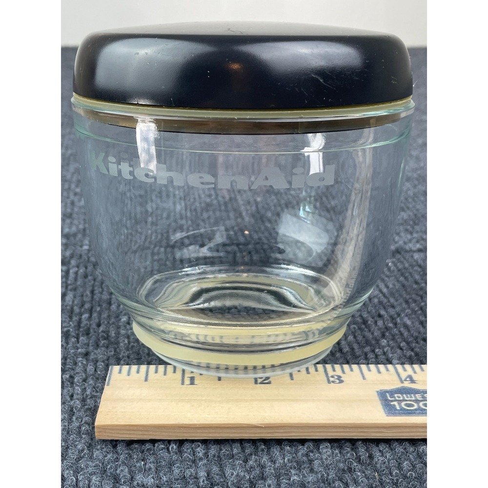 KitchenAid Burr Coffee Grinder Glass Jar Replacement with Black Lid Clear
